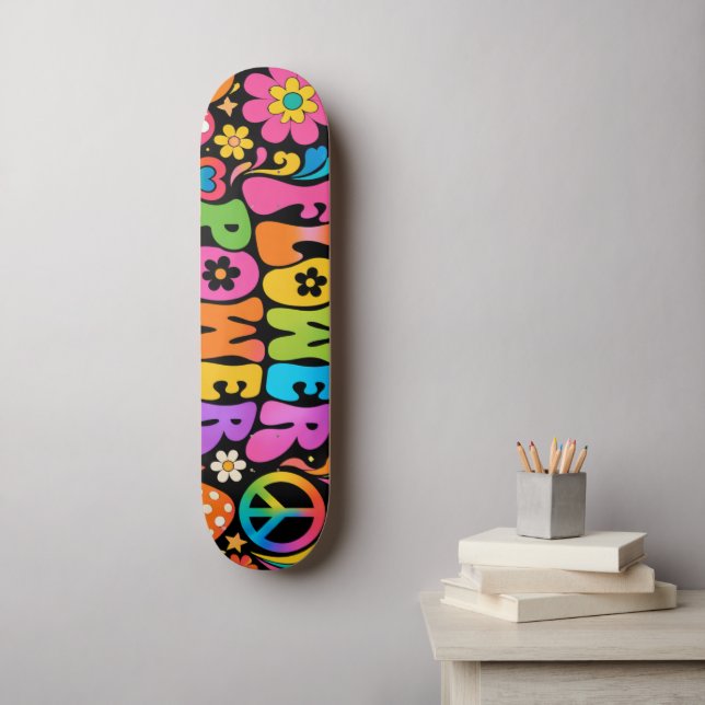 Skate Poder das Flores 60-70 Retro (Arte de parede)