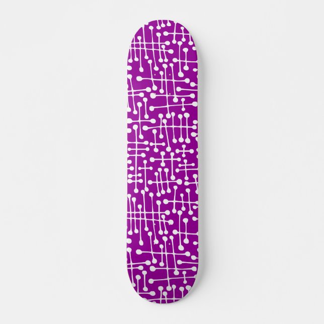 Skate Pontos conectados - Branco em Roxo (Frente)