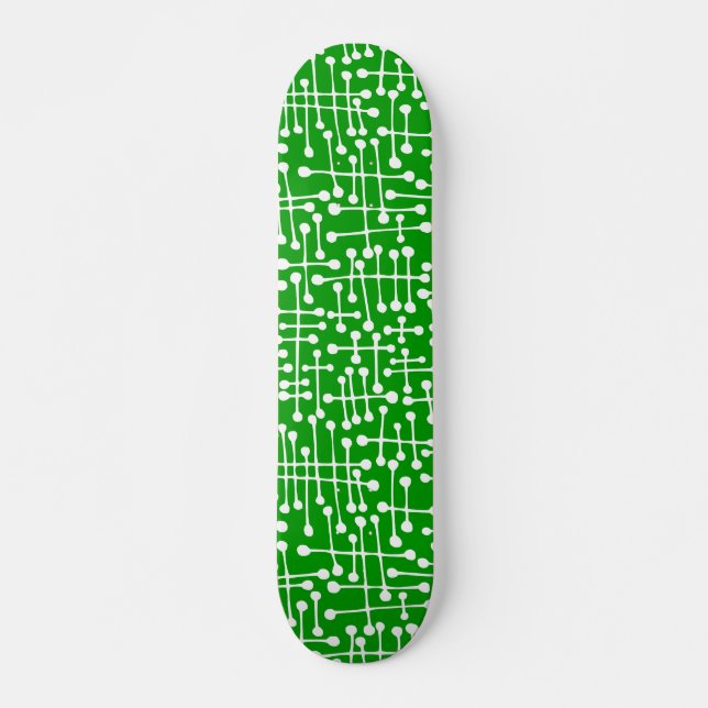 Skate Pontos conectados - Branco em Verde escuro (Frente)