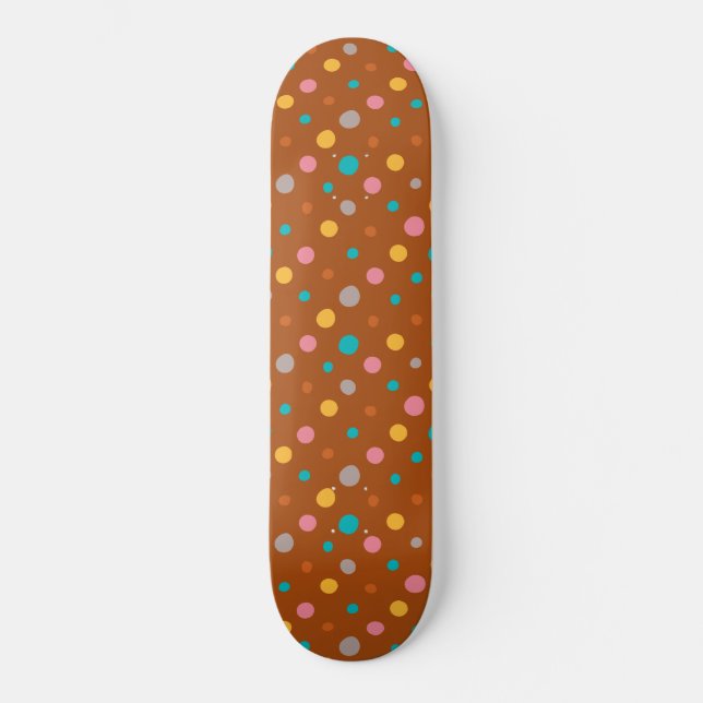 Skate Pontos de Aquarela Multicoloridos 7 (Frente)