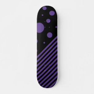 Skate Pontos e tiras em roxo e preto