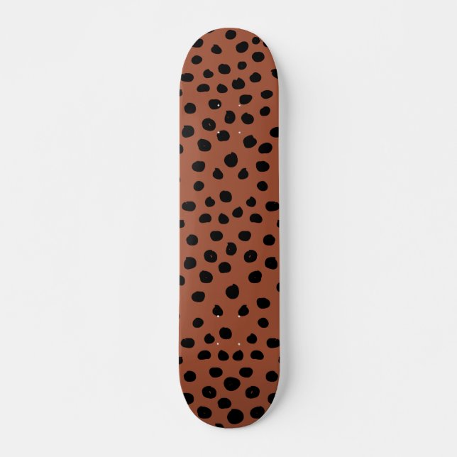 Skate Pontos Impressos do Leopardo Rust Terracotta Cheet (Frente)