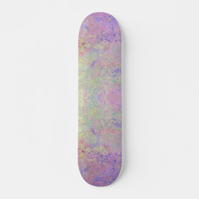 Skate Pop de Abstrato de Tinta Colorida de Pastel (Frente)