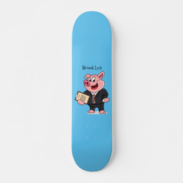 Skate Porco engraçado em desenhos animados (Frente)