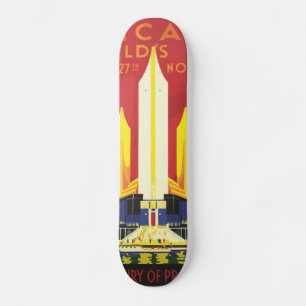 Skate Poster de viagens de logotipo americano