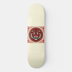 Skate Praça Floral Vermelha Tiger