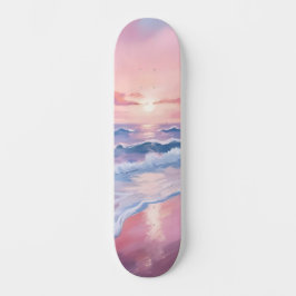 Skate Praia de Algodão Doce | Pintura de Ondas do Oceano