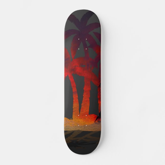 Skate Praia Palm Trees Sunset (Frente)
