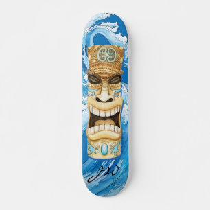 Skate Praia Tiki Wave Blue Monograma