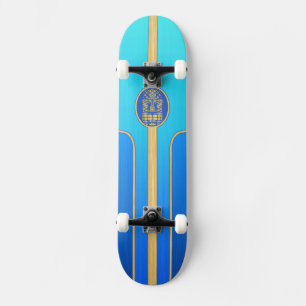Skate Prancha retro azul de Tiki