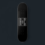 Skate Preto & Branco | Iniciais de Casais<br><div class="desc">Perfeito para monograma duplo ou mesmo logotipo. Obrigado pela sua compra!</div>