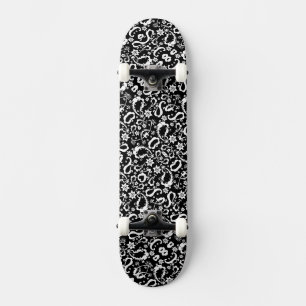 Skate preto branco requintado padrão indiano