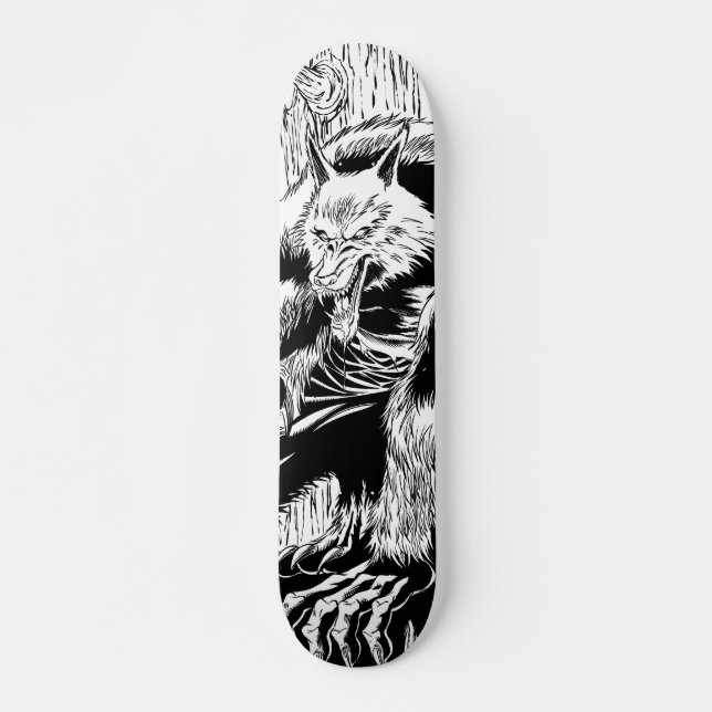 Skate preto e branco do homem-lobo (Frente)