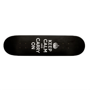 Skate Preto e branco mantenha a calma e continue