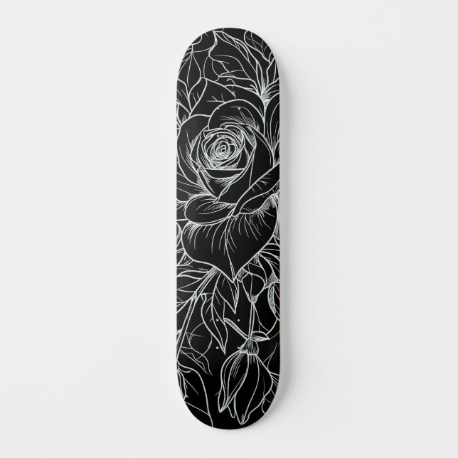 Skate Preto e branco - Pintar seu próprio decote (Frente)