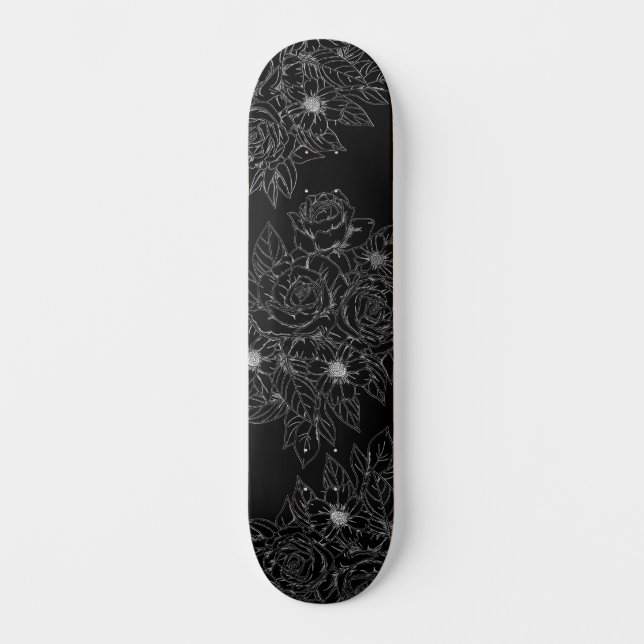 Skate Preto e branco - Pintar seu próprio decote (Frente)