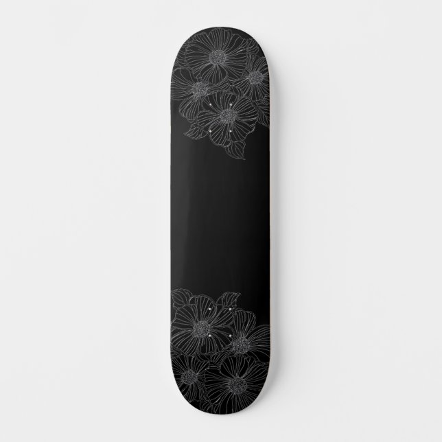 Skate Preto e branco - Pintar seu próprio decote (Frente)