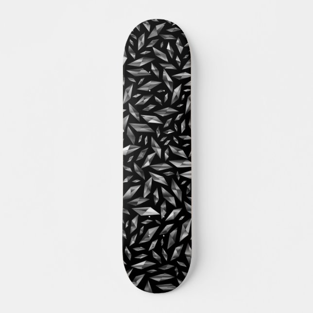 Skate Preto estilhaçado e branco (Frente)