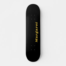 skate preto sólido com seu nome em estilo