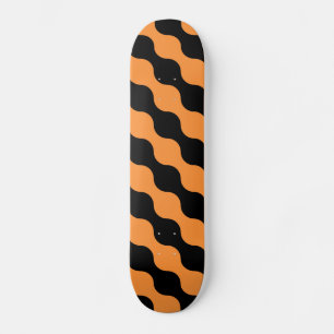 Skate Preto, teste padrão retro alaranjado da arte dos