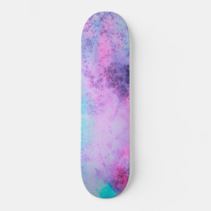Skate Pretty Pink Blue Purple Salty Watercolor Art