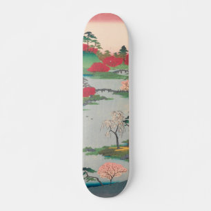 Skate Primavera Shrine Garden Vintage Ukiyo-e Arte Japon