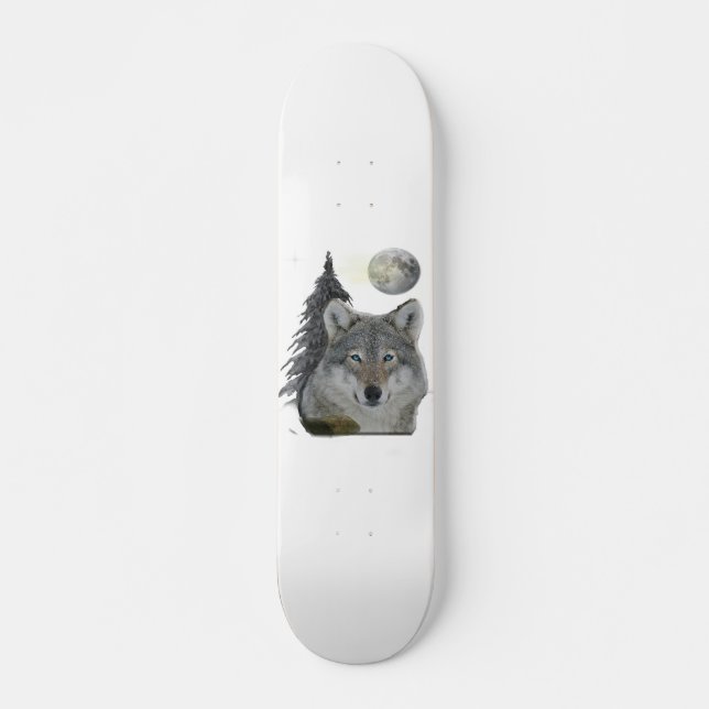 Skate Produtos de Lobo à Noite (Frente)