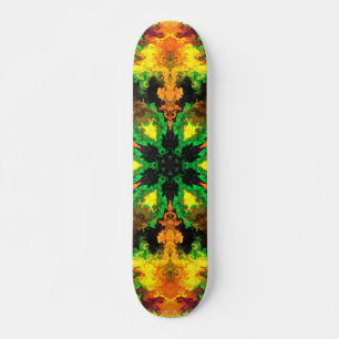 Skate Psicodélica Flor de Hipópio Verde Laranja e Amar