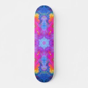 Skate Psicodélica Flor Hipoteca Rosa Amarelo e Azul