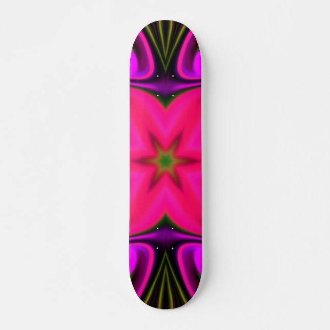 Skate Psicodélica Flor Hipoteca Rosa e Roxo (Frente)