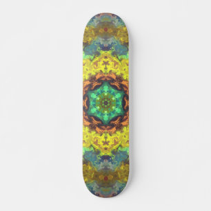 Skate Psicodélica Hippie Amarelo Azul e Verde