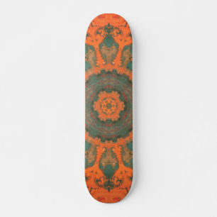 Skate Psicodélica Hippie Teal Laranja e Vermelho