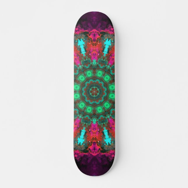 Skate Psicodélica Púrpura Rosa e Teal (Frente)