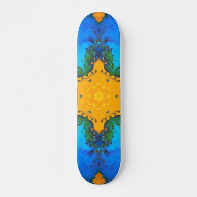 Skate Psicodélico - Amarelo e Azul (Frente)