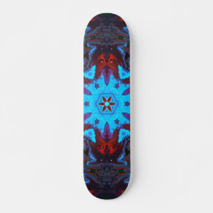 Skate Psicodélico Azul Hippie e Vermelho
