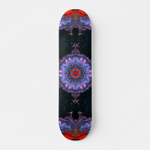 Skate Psicodélico Azul Hippie e Vermelho