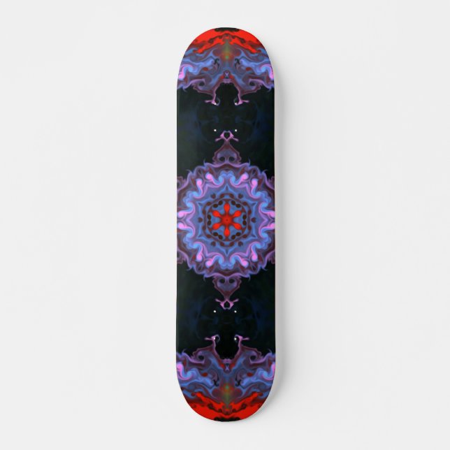 Skate Psicodélico Azul Hippie e Vermelho (Frente)