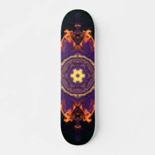 Skate Psicodélico Flor Laranja Púrpura e Preta