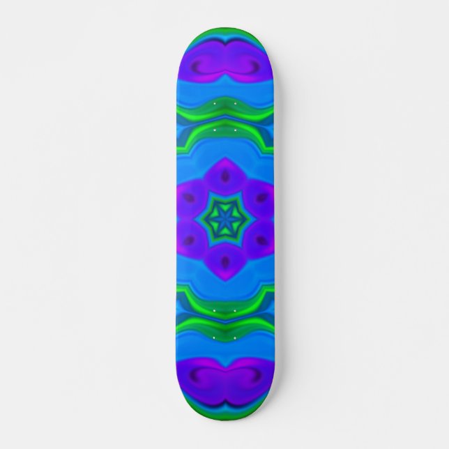 Skate Psicodélico Hippie Flor Arco-Íris (Frente)