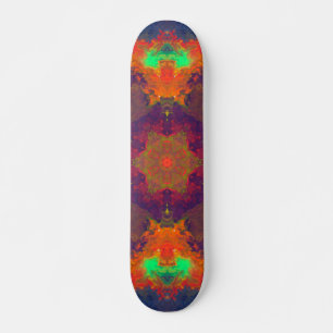 Skate Psicodélico Hippie Roxo Laranja e Verde