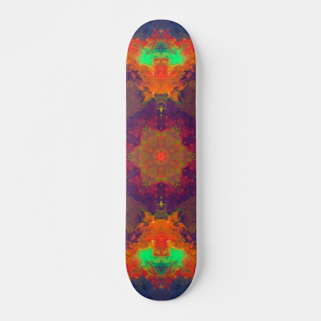 Skate Psicodélico Hippie Roxo Laranja e Verde (Frente)