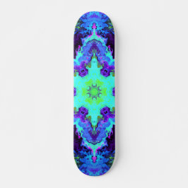 Skate Psicodélico Mandala Flor Azul Verde e Roxo