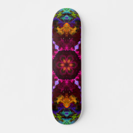 Skate Psicodélico Mandala Flor Púrpura Laranja e Verde