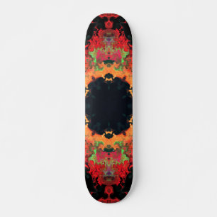 Skate Psicodélico Mandala Flor Vermelho Laranja e Verde