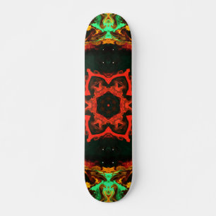 Skate Psychedelic Hippie Flower Red Green and Black