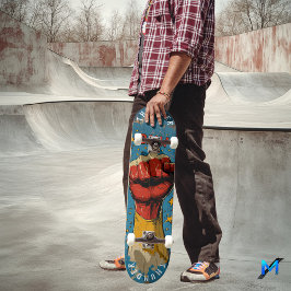 Skate Punho de Arte Pop com Explosão de Quadrinhos - Vib