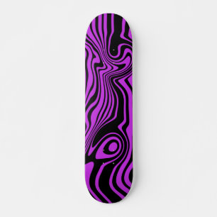 Skate Púrpura Painel em forma de onda preta Escolha core