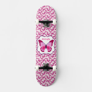 Skate Púrpura Rosa Bonito Padrão-Borboleta