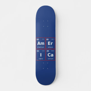 Skate quadrado de mesa periódica AMÉRICA