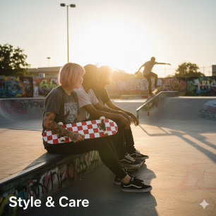 Skate Quadrados Brancos Modernos sobre Vermelho de Natal